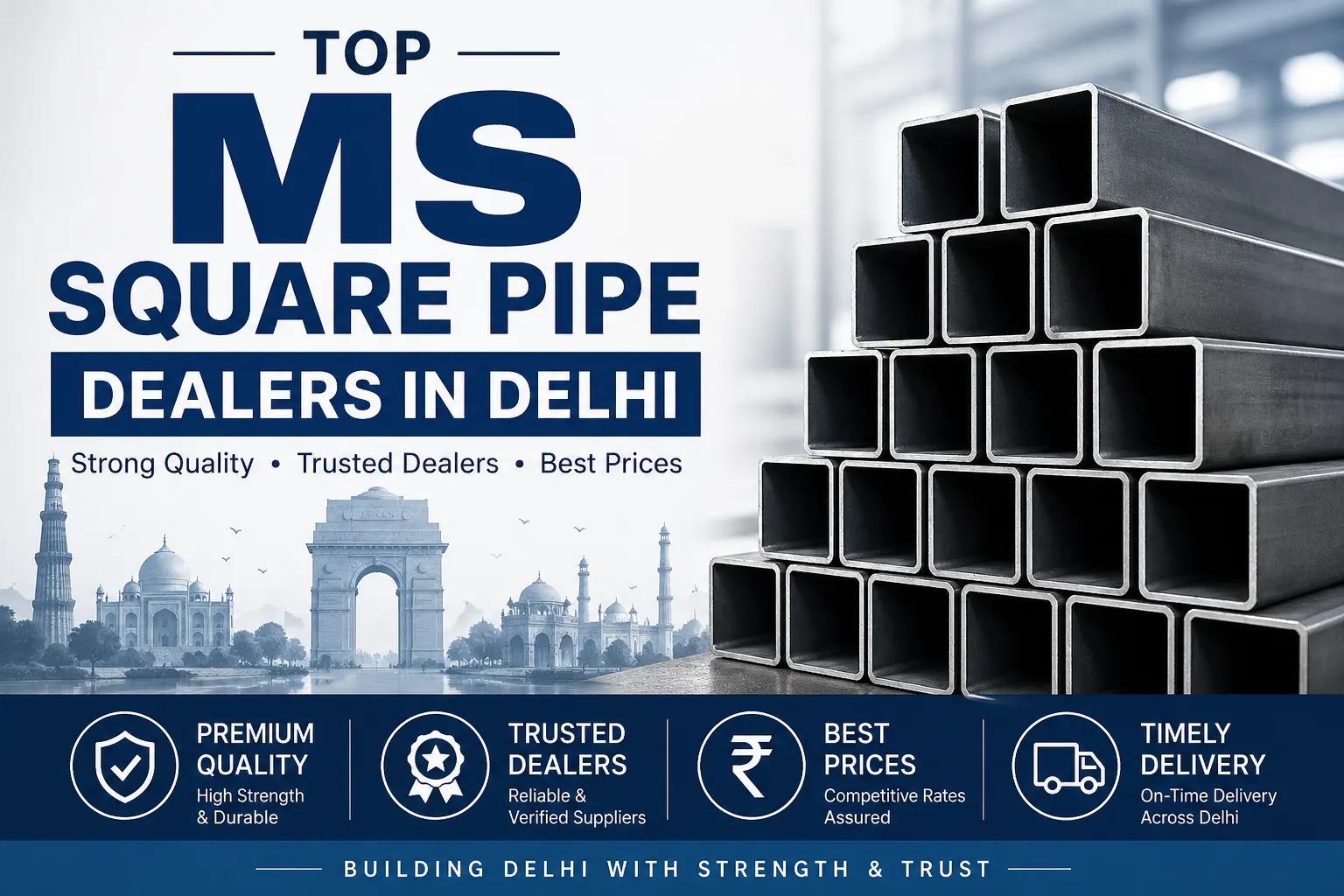 Top MS Square Pipe Dealers in Delhi | Best Suppliers 2026 Guide